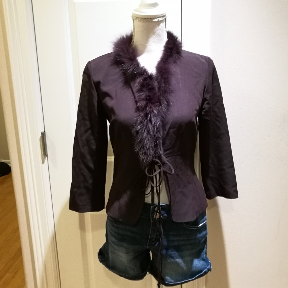 Atos Lombardini Fox Fur Trim Cardigan #069